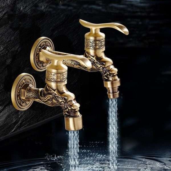 Bathroom Faucet Brass Tap Kitchen Outdoor Garden Taps High Quality Washing Machine Mop Luxury Antique Decorative Bibcock Supply