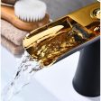 Brass Waterfall Basin Faucet: Single Handle Hot and Cold Water Mixer on Sale