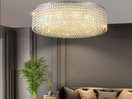 Modern Round Crystal Chandelier For Living Room Chrome Gold Discount