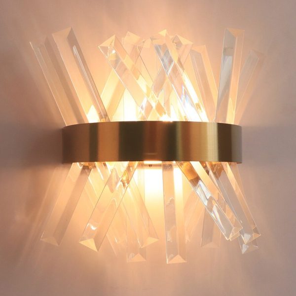 Crystal Wall Light Fixture Bedroom Beside Gold Wall Lamps Bathroom Led Wall Sconce Online Sale