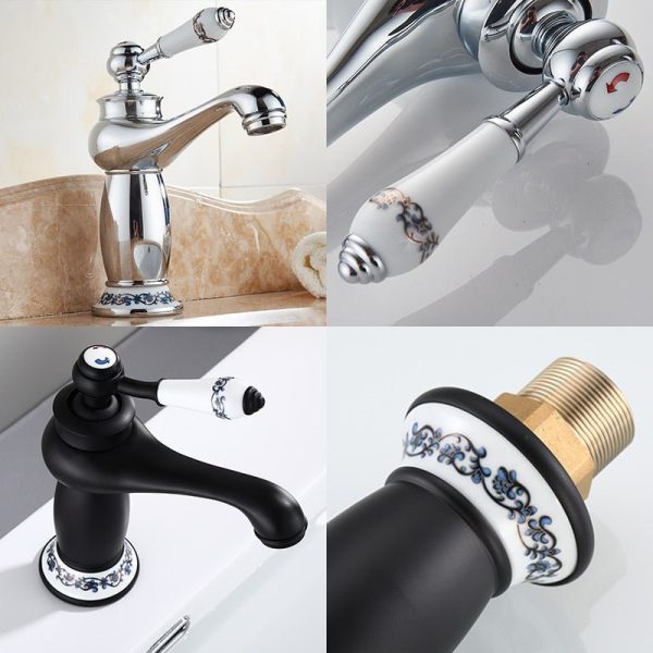 Single Handle Antique Bronze Finish Bathroom Faucet Brass Basin Sink Solid Brass Faucets  Water Mixer Taps Bath Crane Hot on Sale