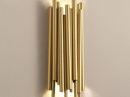 Creative Design Modern Gold Tube LED Wall Sconces Lamp Bedroom Bedside Light Fixtures For Sale