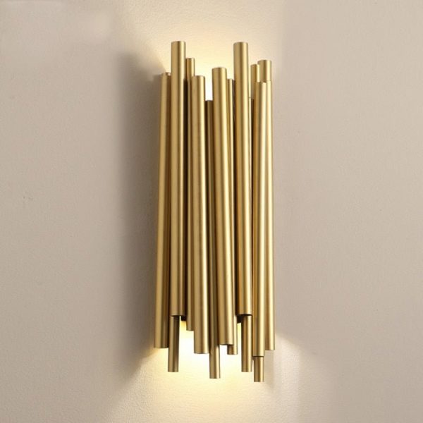 Creative Design Modern Gold Tube LED Wall Sconces Lamp Bedroom Bedside Light Fixtures For Sale