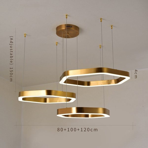 Modern Led Chandelier Gold Living Room Lamp Luxury Creative Stainless Shop Light Fixture Combination Online now