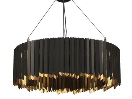 Black, Gold or Silver Round Stainless Steel Modern Chandelier For Dining Room Living Room Discount