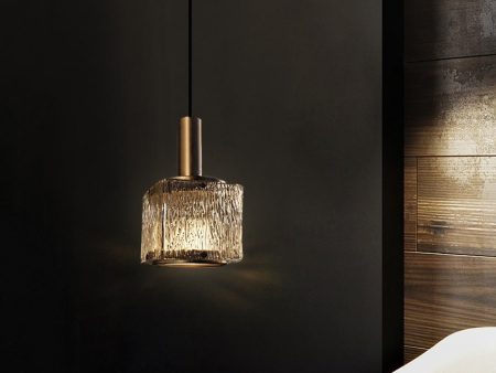 Modern Cubic Glass Pendant Lights  For Kitchen Island & Bedside on Sale