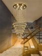 Modern LED Crystal Villa Chandelier Droplight Long Circular Crystal Lighting on Sale