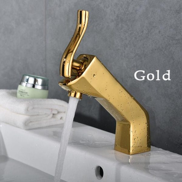 Innovative 1 Set Home Multi-color Basin Faucets Cold and Hot Water Taps Chrome Black White Red Gold Purple Bathroom Sink Faucet Online Hot Sale