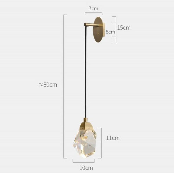 Modern Minimalist Crystal Wall Lamp Living Room Bedroom Bedsize Diamond Design Wall Light Sconces Online