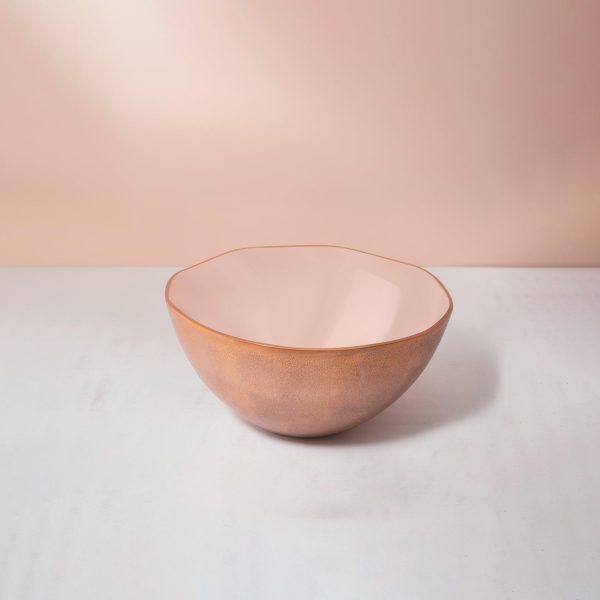 pink metal-enamel fusion fruit bowl- large Fashion