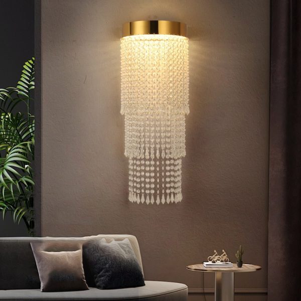 Modern Creative Gold Crystal Bedside Wall Lamp Led Bedroom Light Wall Scones Indoor Crystal Lustre Cheap