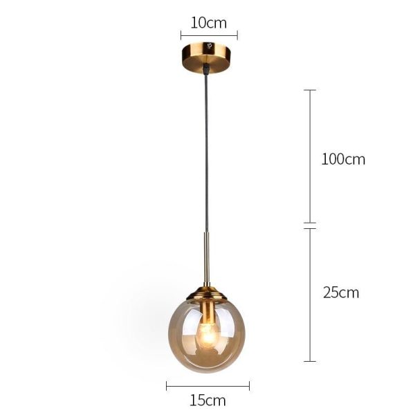 Nordic Pendant Dark Glass Gray Lights Hanglamp Bar Restaurant Bedroom Bedside Modern Glass Ball For Discount