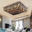 Luxury Modern Black Crystal Ceiling Chandelier Living Room Square Shape For Discount