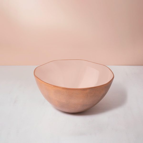 pink metal-enamel fusion fruit bowl- large Fashion