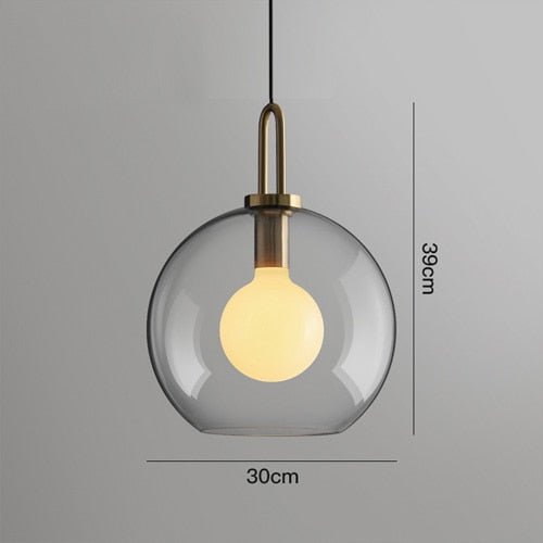 Postmodern Glass Pendant Lights Luxury Lamps For Restaurant Bedroom Bedside Glass Ball Single For Discount