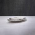 silver textured metal platter- small For Sale