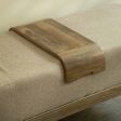 Upholstered Wooden Bench with Wooden Slider on Sale