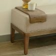 Upholstered Wooden Bench with Wooden Slider on Sale