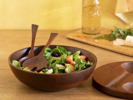 Zest Wooden Salad Bowl Set of 2 with Server & Lid Online