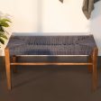 Twine Wooden Bench (Blue) For Discount