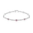 14k White Gold .83cttw Ruby & .67cttw Diamond Floral Bracelet Cheap