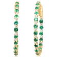 14K Yellow Gold Emerald Diamond Earrings Sale