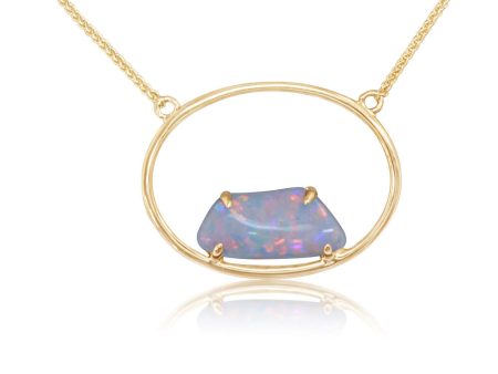 14K Yellow Gold Australian Opal Neckpiece Sale