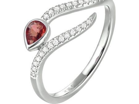 14k White Gold .14ct Ruby & .08cttw Diamond Ring Online Hot Sale