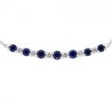 14k White Gold .91ctw Sapphire & .18ctw Diamond Bar Necklace For Cheap