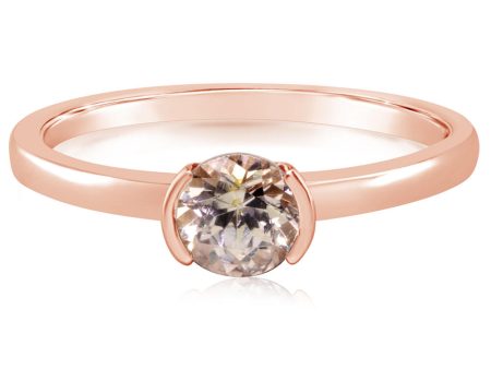 14K Rose Gold Lotus Garnet Ring Supply