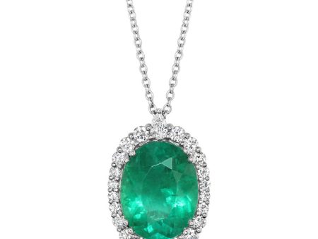 Platinum Brazilian Emerald Diamond Pendant Cheap