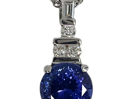 14k White Gold 2.25ct Tanzanite & .17cttw Diamond Pendant on Sale