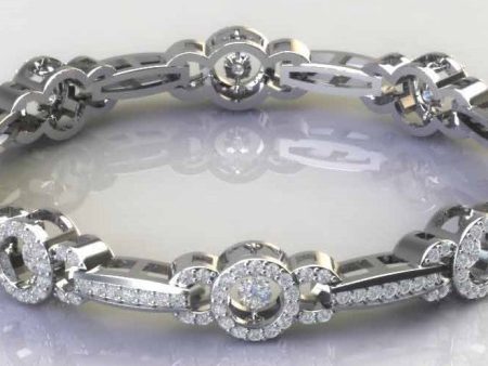 14k White Gold 3.44cttw Dancing Diamond Bracelet Hot on Sale