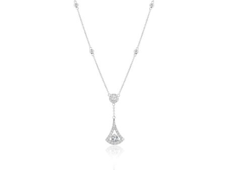 14k White Gold .84cttw Diamond Drop Necklace Supply