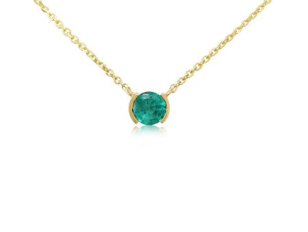 14K Yellow Gold Brazilian Emerald Neckpiece on Sale