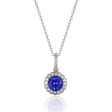 14k White Gold .97ct Tanzanite & .13cttw Diamond Necklace Discount