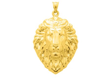 14K Gold Lion Head Pendant Cheap