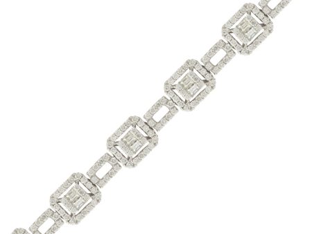 14k White Gold 4.71cttw Diamond Tennis Bracelet Hot on Sale