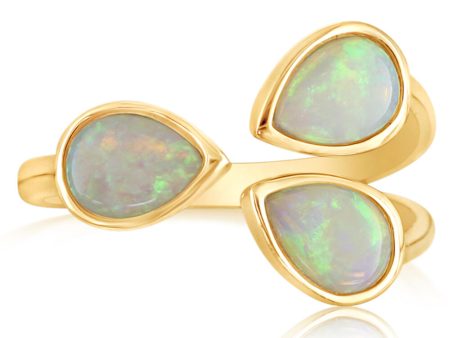 14K Yellow Gold Australian Opal Ring For Cheap