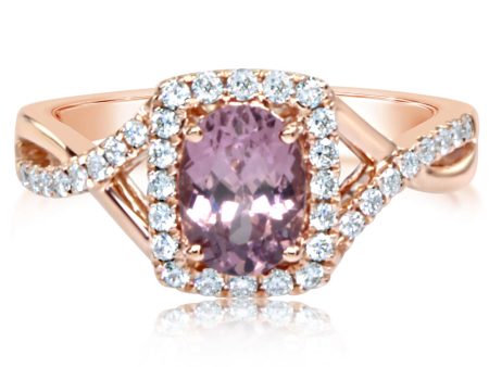 14K Rose Gold Lotus Garnet Diamond Ring For Cheap