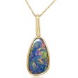 14K Yellow Gold Australian Opal Doublet Pendant Hot on Sale