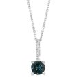 14K Yellow Gold Montana Sapphire Diamond Pendant For Discount