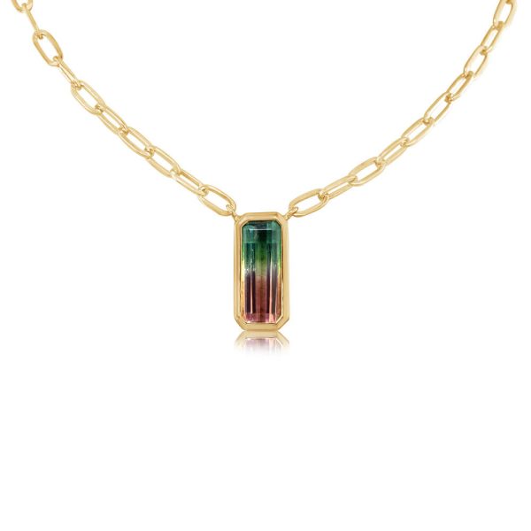 14K Yellow Gold Bi-Color Tourmaline Neckpiece Supply