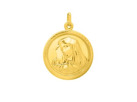 14K Gold Religious Virgin Mary Pendant For Cheap