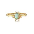 14K Yellow Gold Australian Opal Sun Ring Online Hot Sale