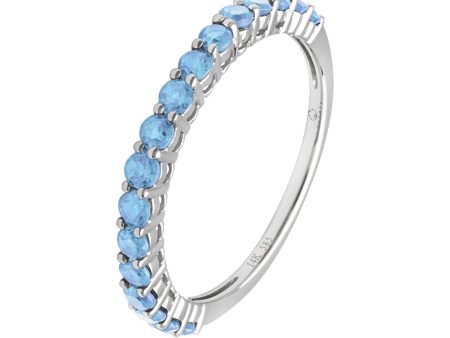 14k White Gold .82cttw Blue Topaz Band Sale