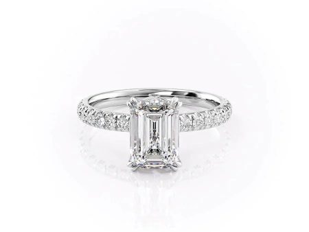 The Sofia Set With A 3.5 Carat Emerald Moissanite Online Sale