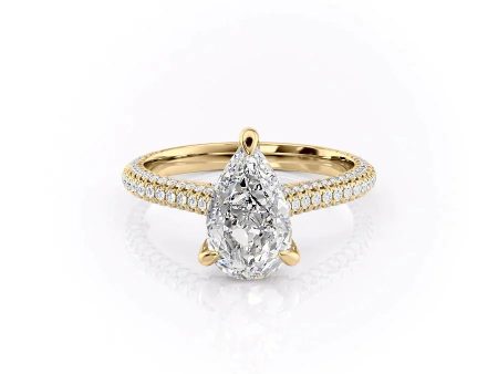 The Rachel Set With A 4 Carat Pear Moissanite Online now