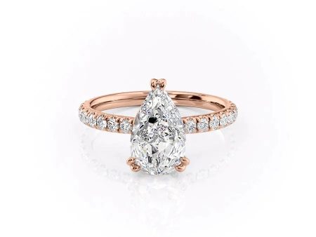 The Sofia Set With A 2 Carat Pear Moissanite For Sale