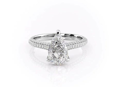 The Rachel Set With A 3 Carat Pear Moissanite For Cheap